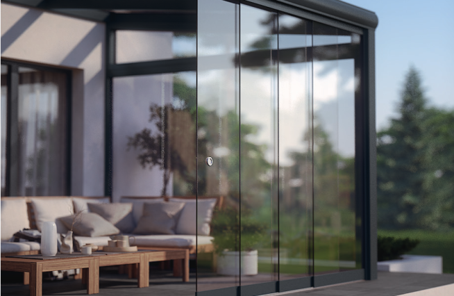 Klarglas Schiebetür